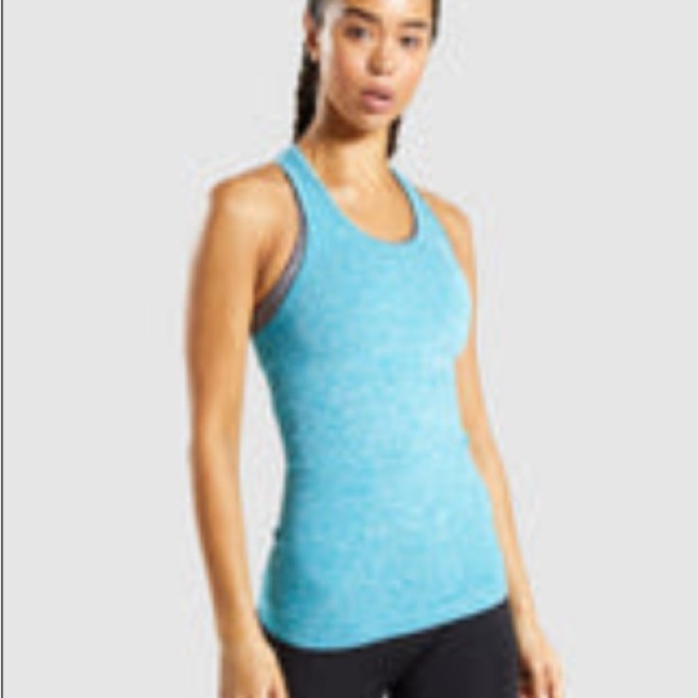 Gymshark Vital Seamless Vest - Blue Marl - Medium
